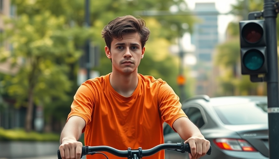 Cyclist and driver at intersection discussing bicycles right of way.