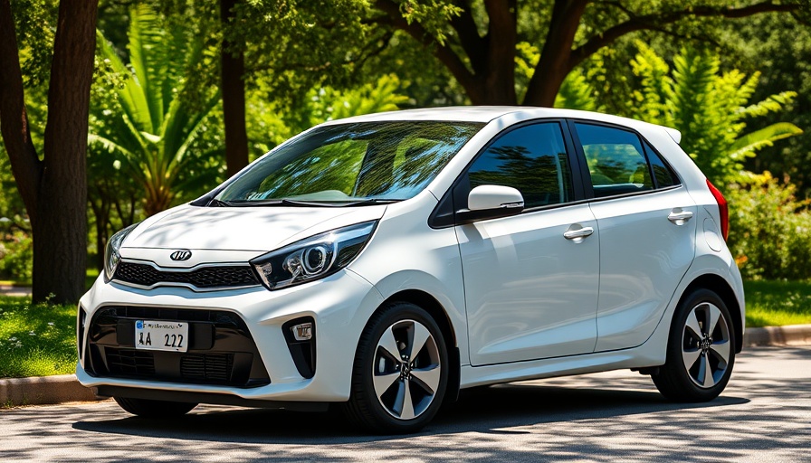 Kia Picanto GT-Line S parked in a forest setting for review.