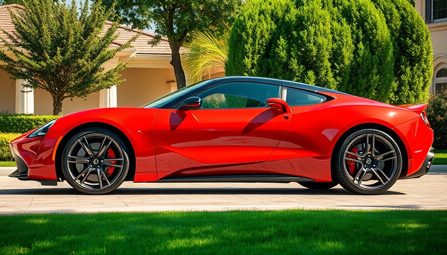 Best luxury cars: sleek red sports car parked in sunny driveway.