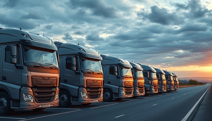 Modern trucks showcasing next-gen safety systems on open road.