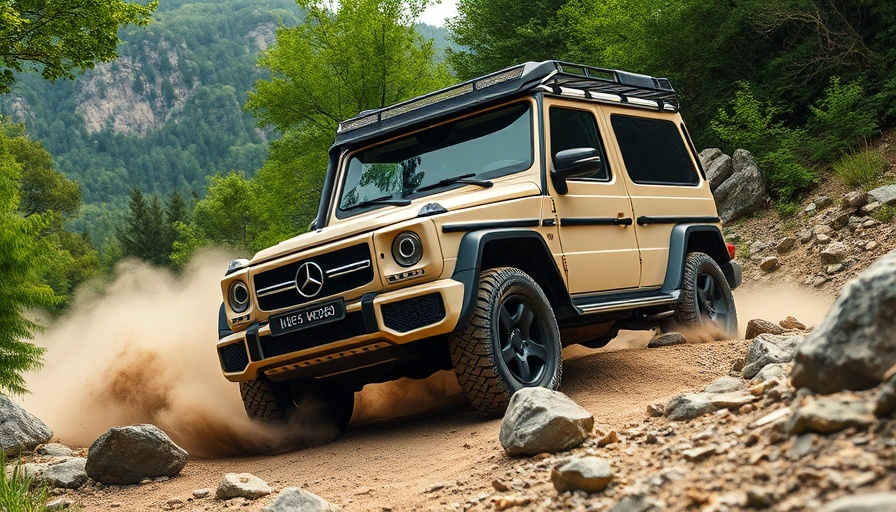 Rugged Mercedes G-Class Wolf 2 in rocky terrain, natural setting.