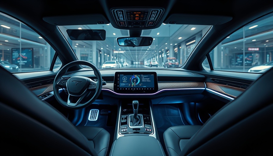 Futuristic electric vehicle interior with fake gear shift system.