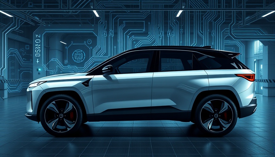 Futuristic SUV from Hendy Group Omoda Jaecoo Portsmouth in a tech-inspired setting.