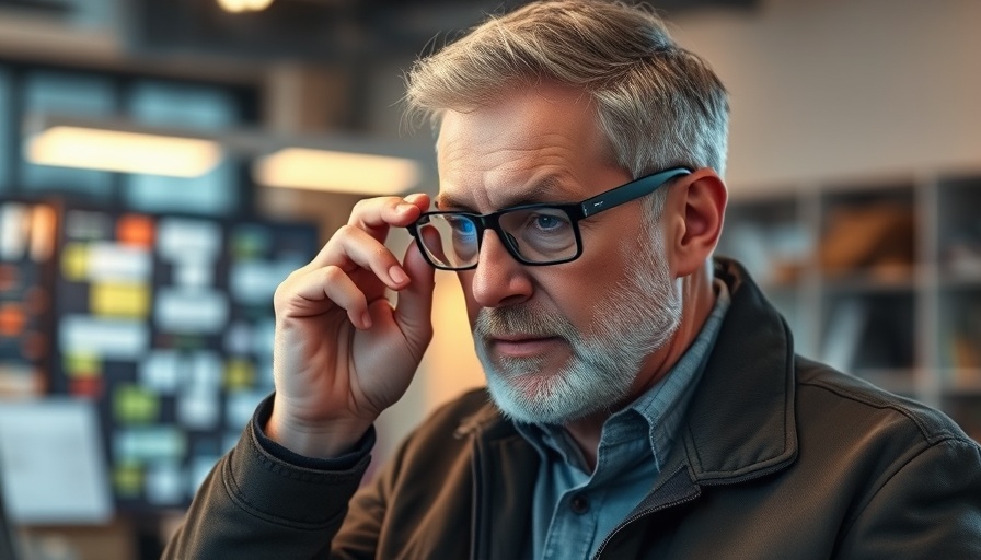 Tech expert adjusts glasses in educational video on axial flux motor technology.