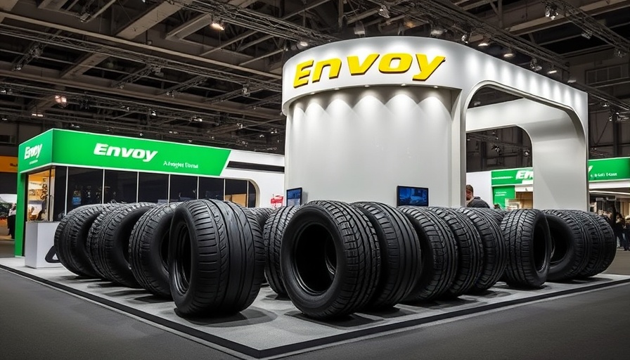 Envoy Tyres at CITEXPO display stand showcasing tyre models.
