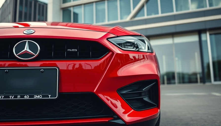 Close-up of a red car with license plate, highlighting declining importance of September plate change.