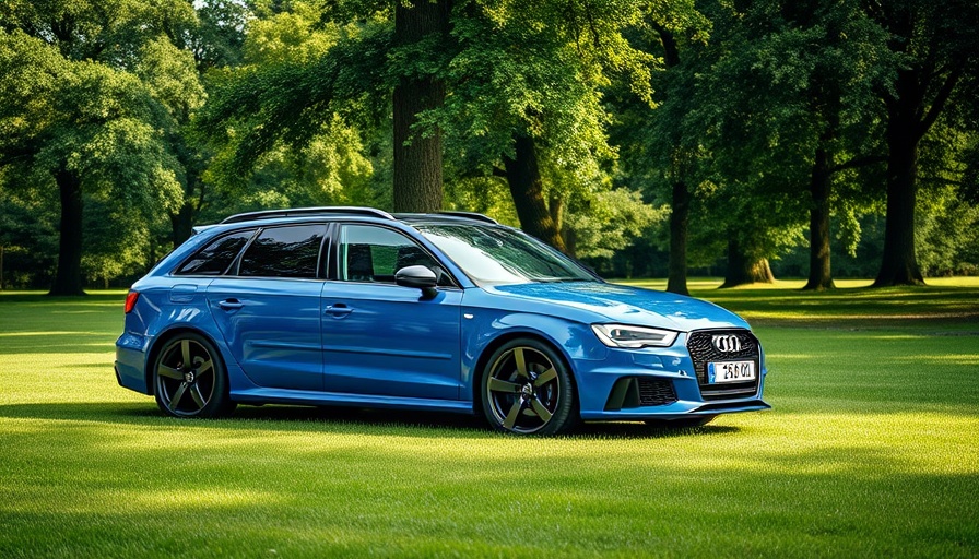 1994 Audi RS2 Avant parked in a lush park setting at auction.