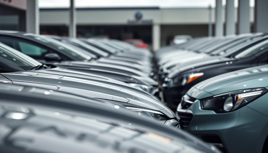 Rows of parked cars highlighting new car market challenges.