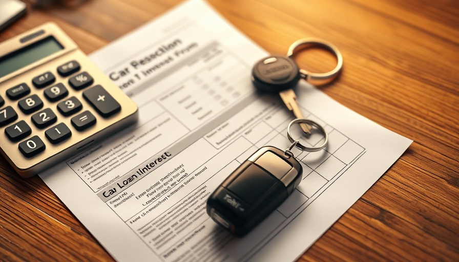 Tax form and calculator with car keys on a desk illustrating auto loan interest tax deduction.