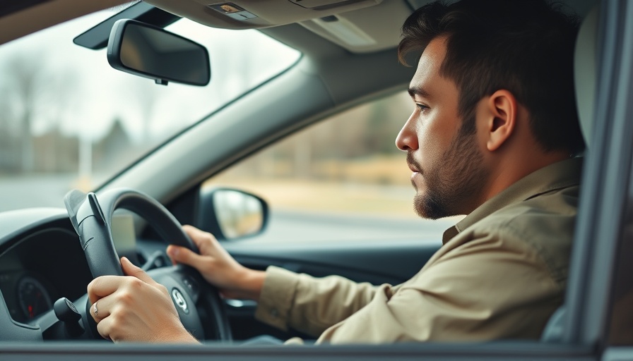 Driver engaging with GPS in a modern car, enhancing safety.