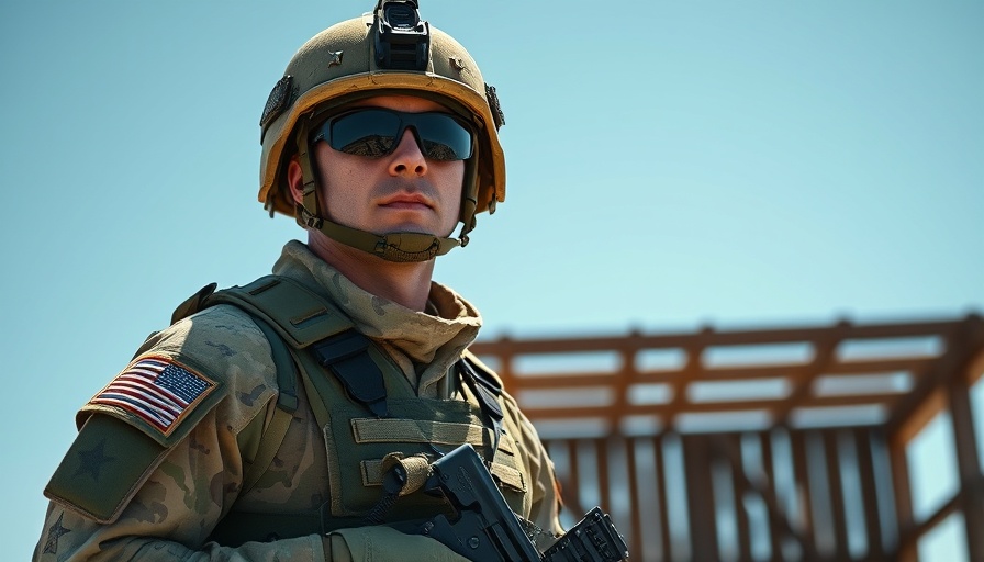 U.S. Army soldier in gear, promoting army veterans support.