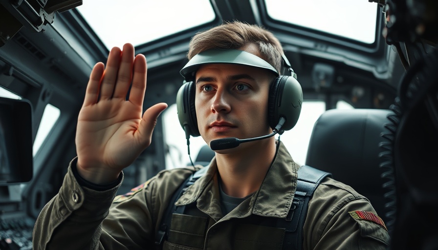 Veteran soldier in aircraft, saluting, symbolizing career transition.