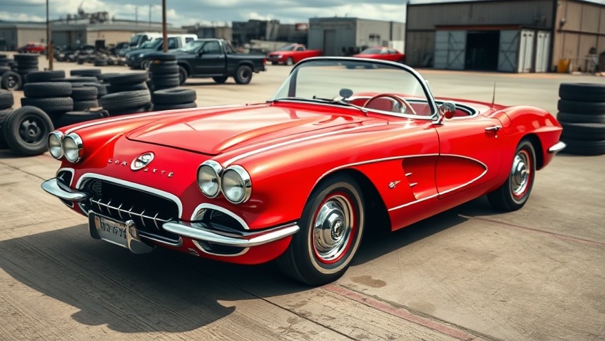 Vintage red 1959 Corvette convertible, a classic car restoration project.