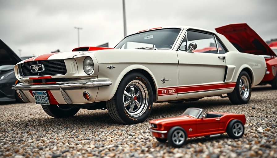 Classic Ford Mustang GT350 at a car show, illustrating Mustang suspension upgrades.