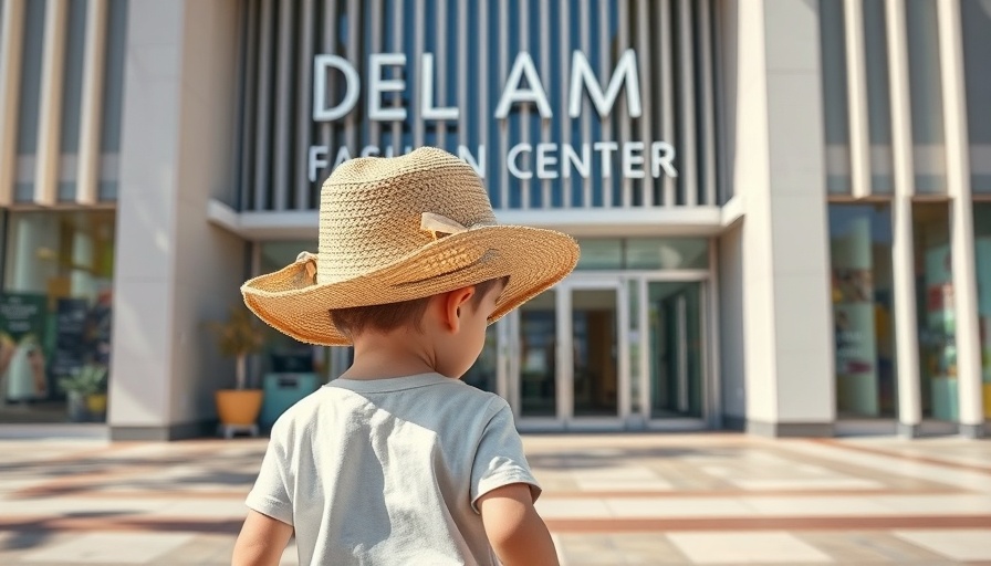 Child exploring outdoor entrance of Del Amo Fashion Center