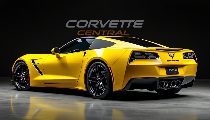 Yellow Corvette showcasing sleek parts in a studio setting.