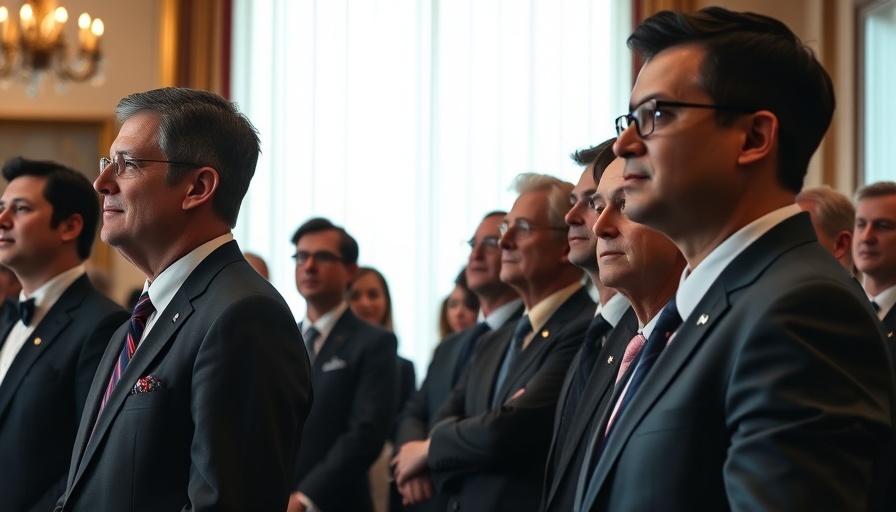 Zuckerberg Trump gathered at an official event, attentive expressions.
