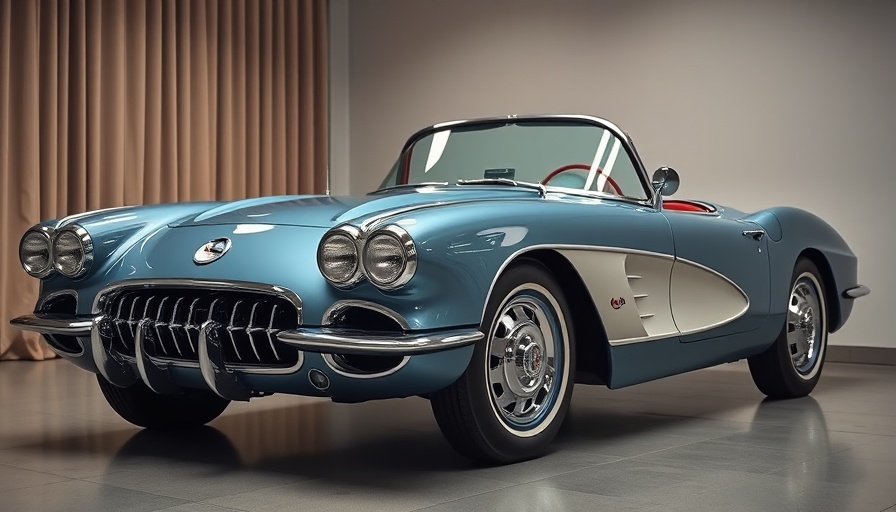 Pristine vintage Corvette showcasing Corvette generations.