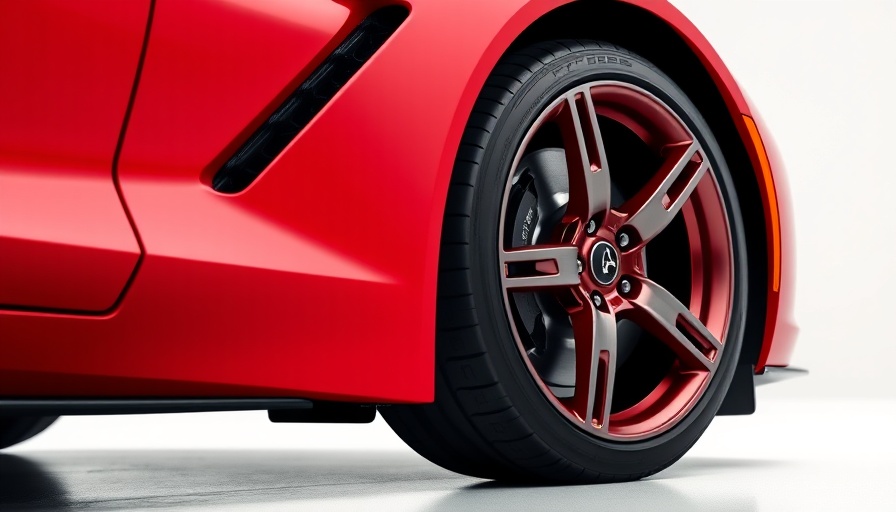 Close-up view of red Corvette showcasing Corvette protection.