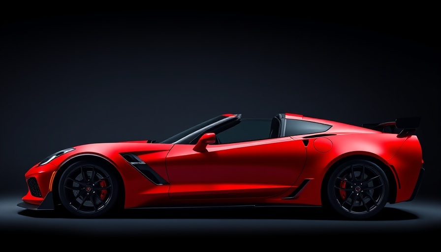 Sleek red Chevrolet Corvette ZR1 in a dimly lit studio