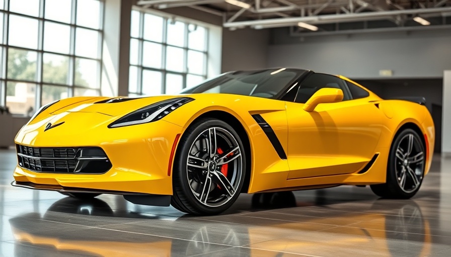 Corvette wholesale market insights: Yellow Corvette in showroom