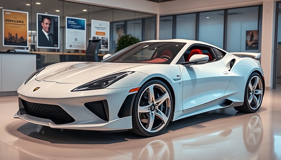 Low-mileage Corvette for sale in showroom, sleek white sports car.