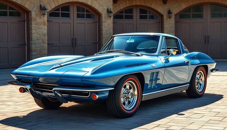 1963 Corvette Split Window Coupe parked in driveway.