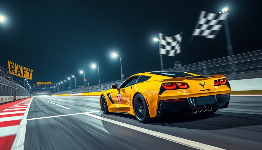 Corvette Racing Wins Qatar GT3 as yellow car crosses finish line at night.