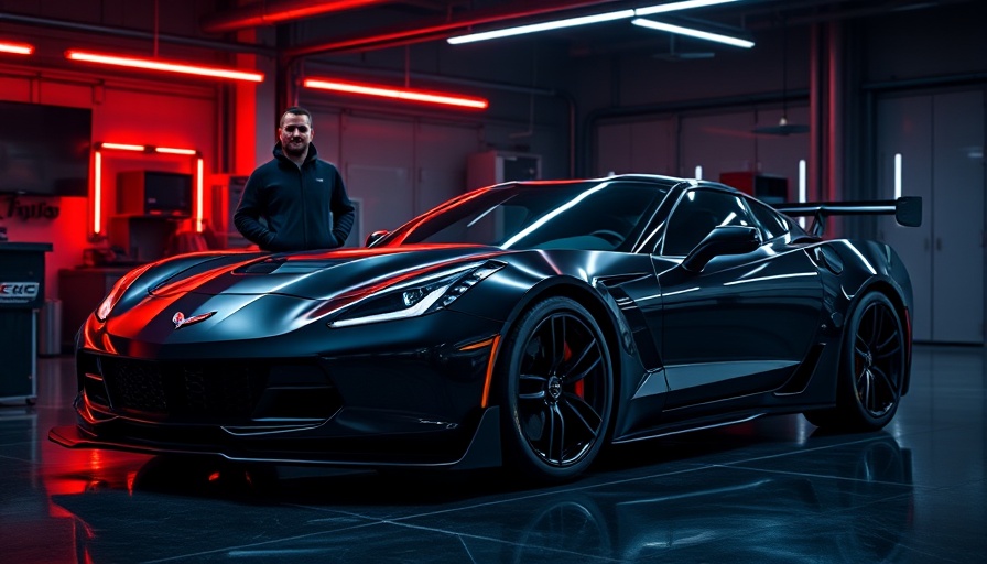 Johor Motorsports racing Corvette Z06 GT3.R in showroom with two people