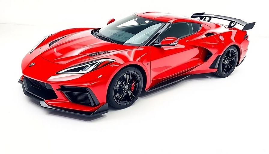 Red 2019 Corvette ZR1 for sale in showroom view.