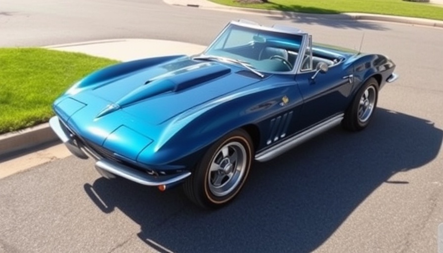 Cheapest Corvette for sale in deep blue, parked outdoors.