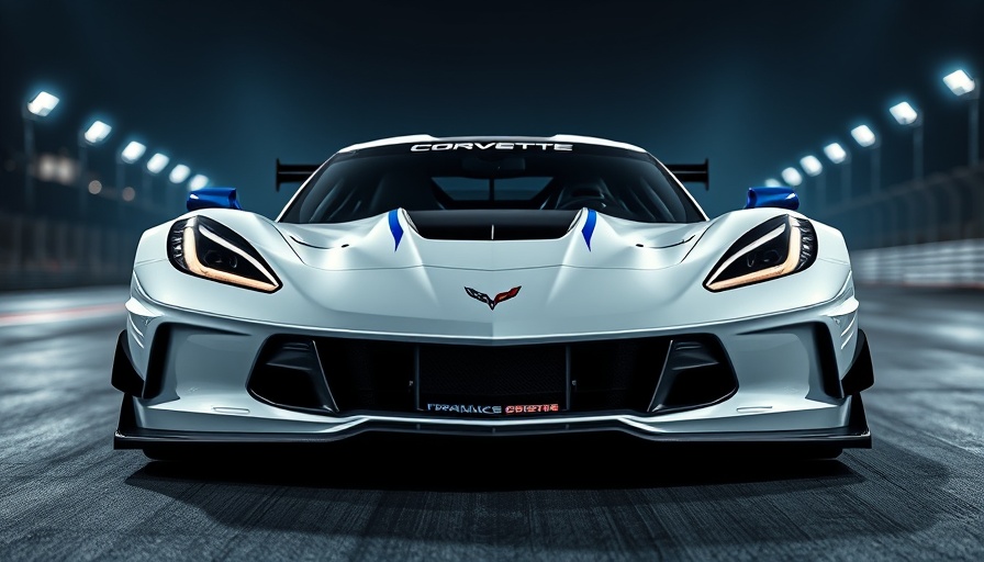 Corvette racing car at Sebring front view