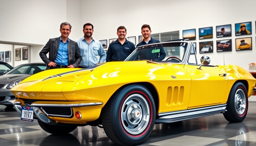Closing Roger’s Corvette Center with a yellow Corvette in the showroom