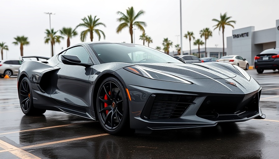 2019 Corvette ZR1 trade-in at dealership with palm trees.