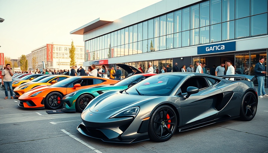 NCM Bash 2025 vibrant car event with sleek sports cars and attendees.