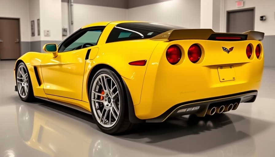 2009 Chevrolet Corvette ZR1 for sale, bright yellow model indoors.