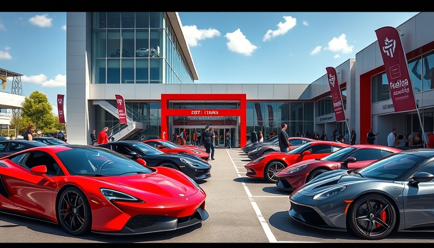 2025 NCM Bash registration with modern cars and visitors.