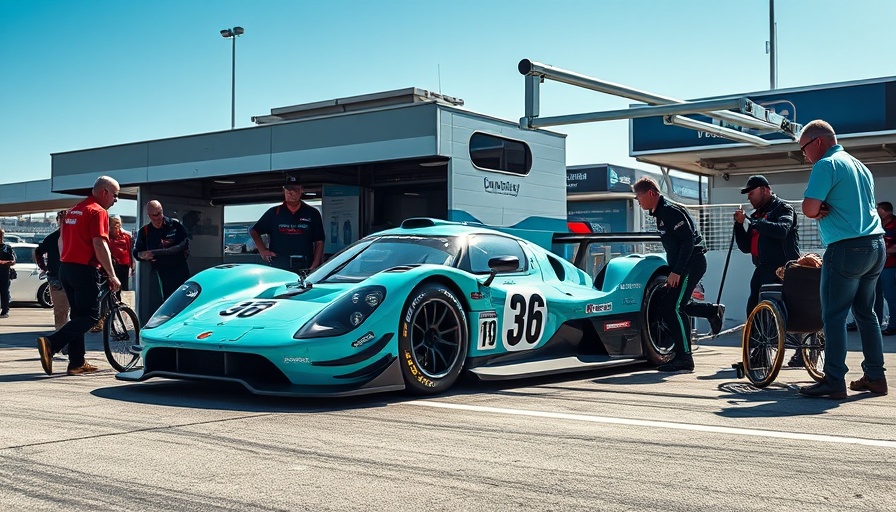 Tommy Milner and Robert Wickens GTD Sprint Race pit stop scene.