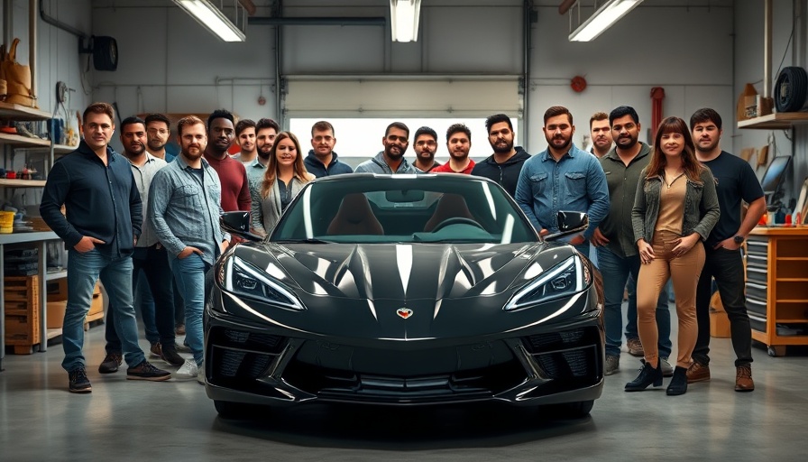 2024 Chevrolet Corvette donation group in garage setting.