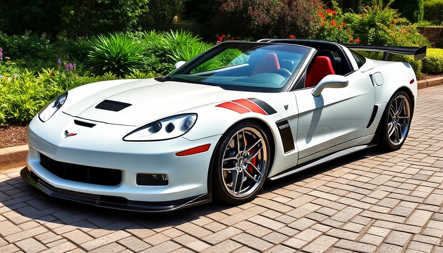 Sleek white 2013 Chevrolet Corvette ZR1 parked on cobblestone.