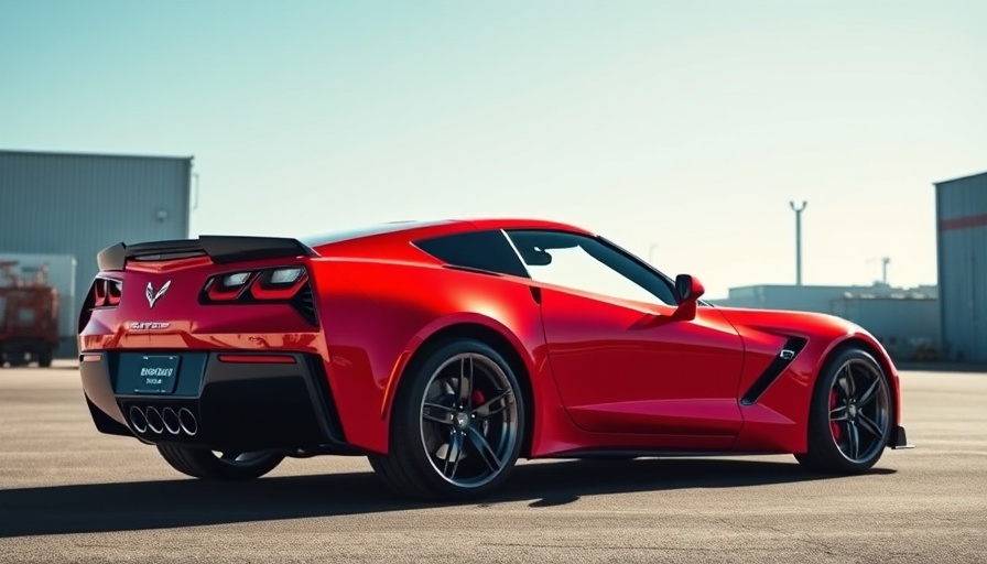 Red Corvette Z06 parked outside under the sun, no ZR1s stolen from Corvette Assembly Plant.