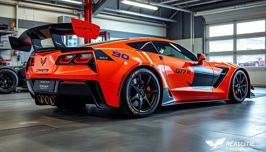 Callaway Corvette C7 GT3-R in racing garage, ready for GT World Challenge America.