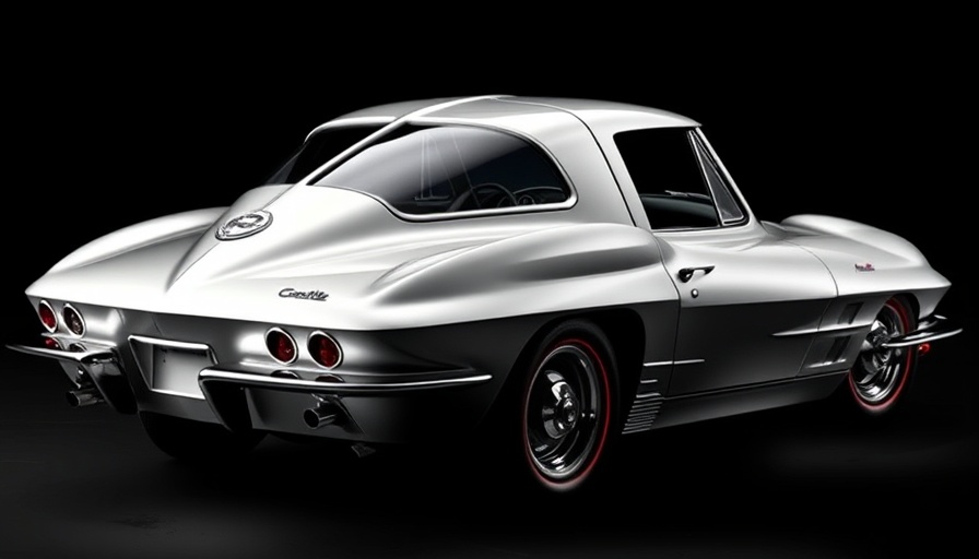 1963 Corvette Stingray showcasing its design against a dark background.