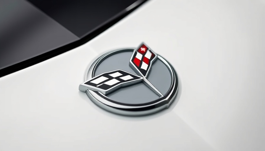 Corvette News and Headlines: Close-up of Corvette emblem on white surface