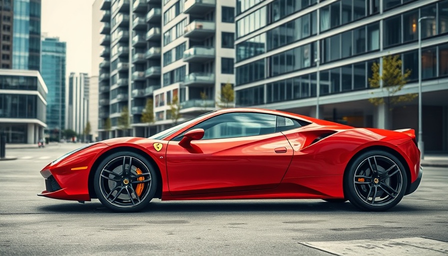 Red sports car with Forge Light Wheels for C8 Corvette Z06 parked outdoors