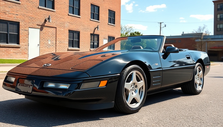 1996 Corvette Convertible for Sale in urban setting, sleek black car.