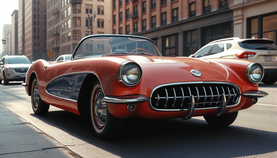 1957 Corvette project for sale parked in urban area, street view.