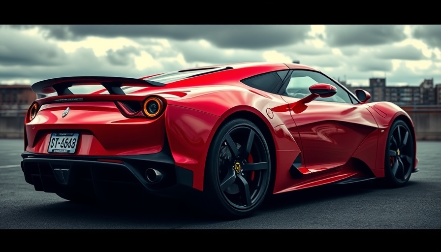 Vibrant red sports car showcasing 2026 C8 Corvette design.