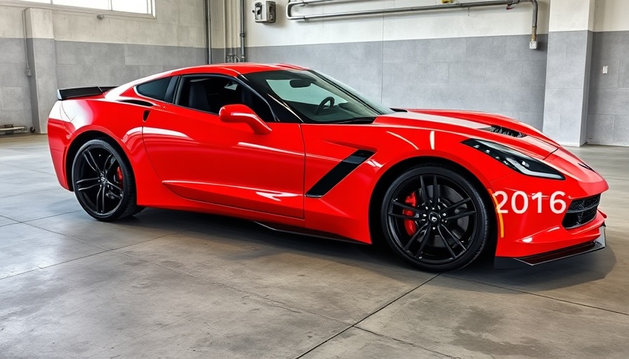 Red 2017 Corvette Grand Sport for sale in modern garage setting.