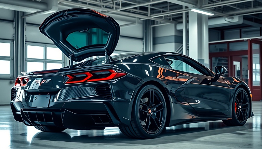C8 Corvette in garage with carbon fiber upgrades.